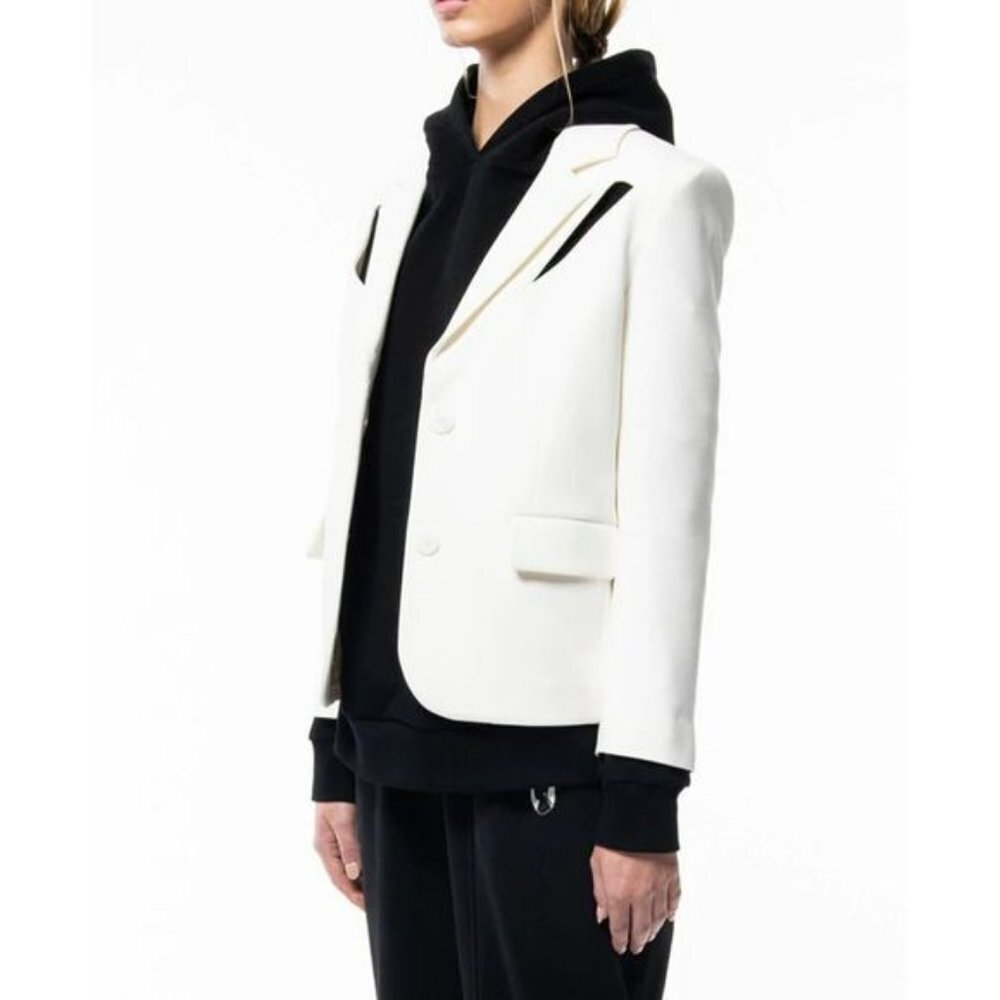 NWT New VHNY White Cut Out Blazer Jacket Size XS